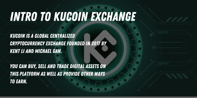 Introduction to KuCoin Exchange highlighting its global presence, features, and founders, with KuCoin logo.