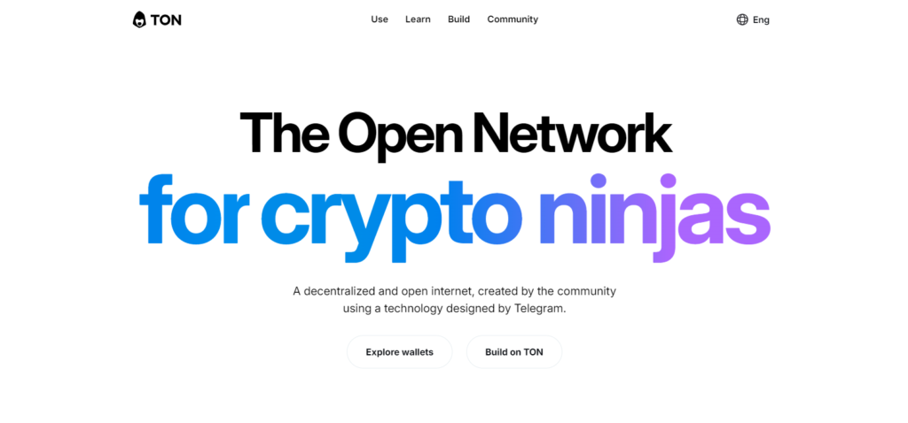 The Open Network (TON) designed by Telegram for decentralized internet.