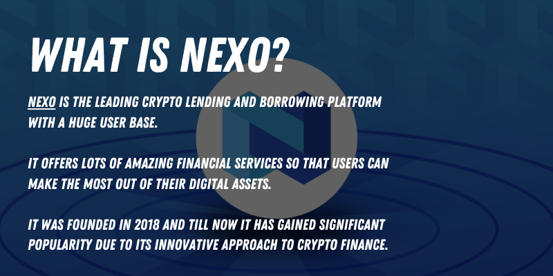 Nexo overview: Leading crypto lending and borrowing platform offering financial services for digital assets, established in 2018.