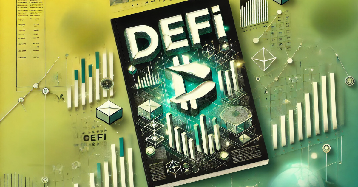 DeFi concepts with futuristic charts, symbols, and Ethereum icon representing decentralized finance use cases.