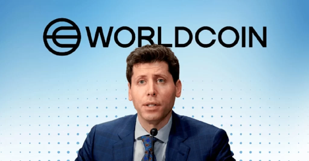 Sam Altman presenting Worldcoin project.