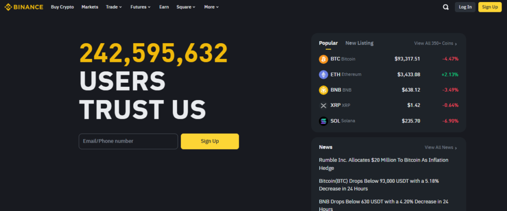 crypto exchange with lowest fees: binance