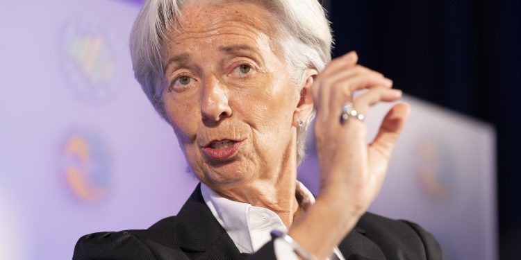 International Monetary Fund Managing Director Christine Lagarde speaks at the US Chamber of Commerce April 2, 2019 in Washington, DC. IMF Photo/Stephen Jaffe
