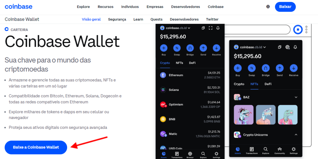 melhor carteira de criptomoedas: coinbase wallet