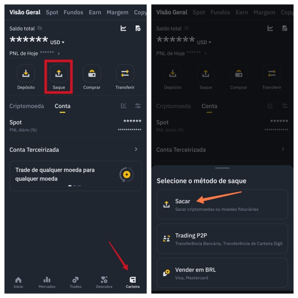 como sacar na binance