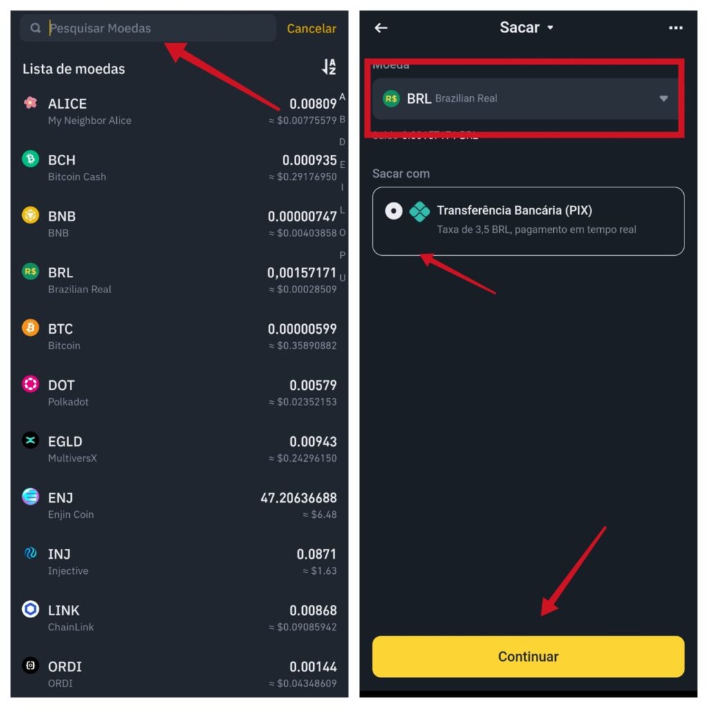 como sacar na binance